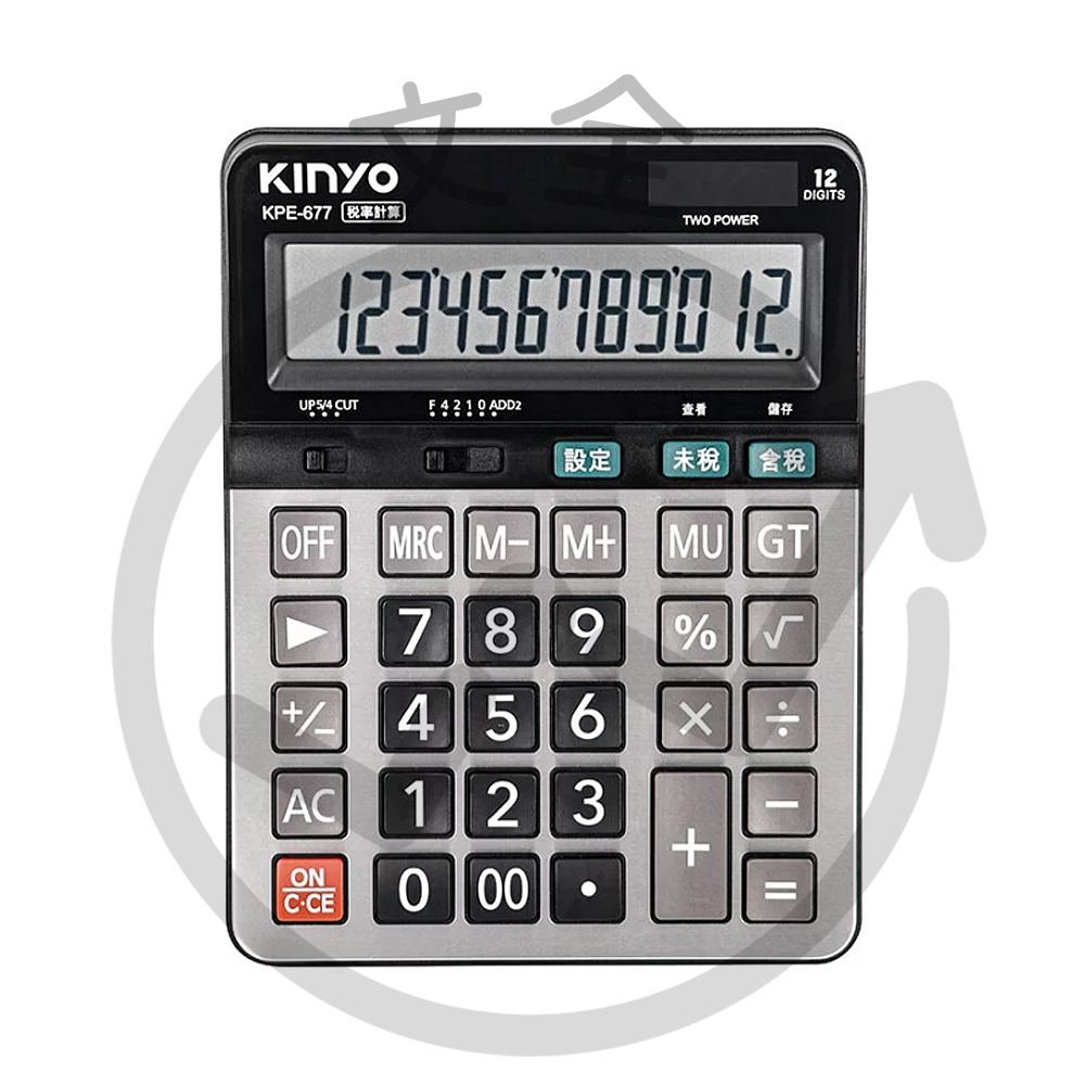 KINYO耐嘉 12位元超大稅率計算機 KINYO耐嘉 12位元超大稅率計算機